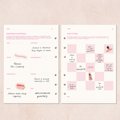 Yearly Goals & Monthly Calendar Insert