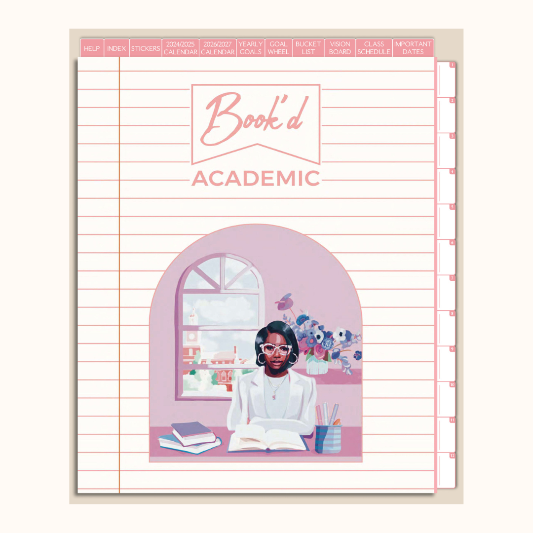 Undated Book'd Academic Digital Planner