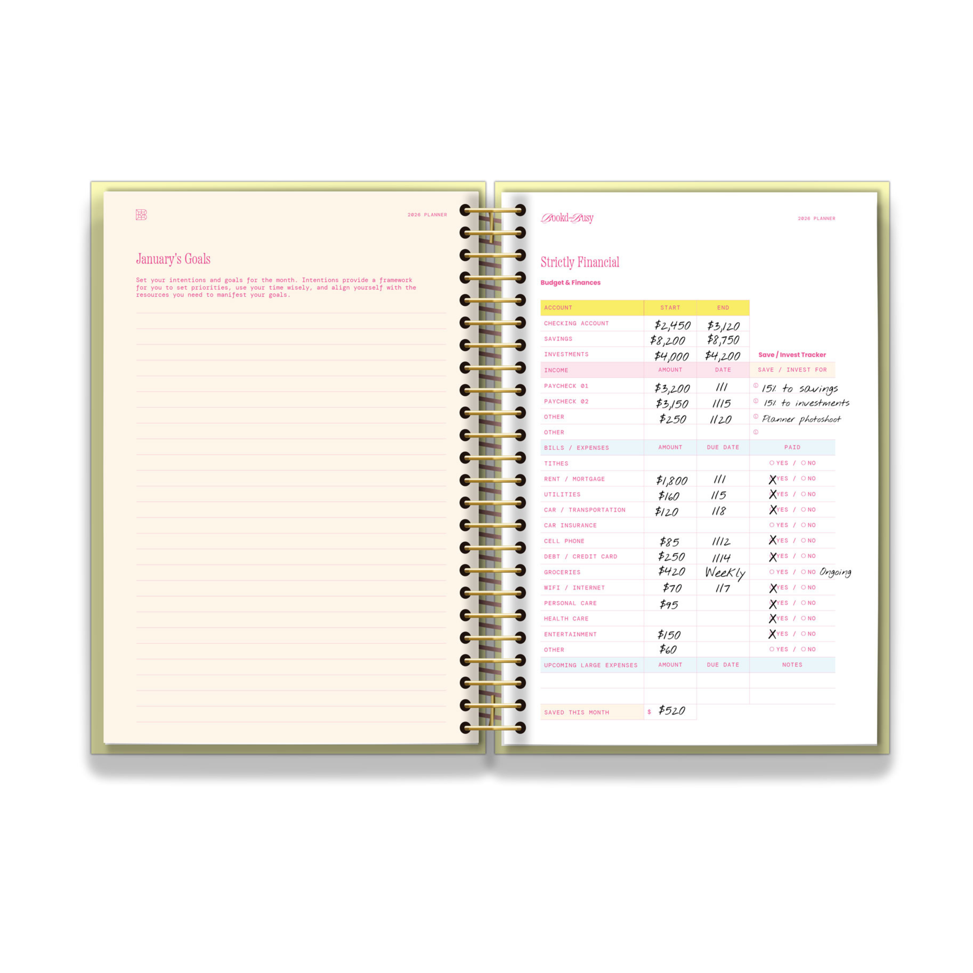 2026 Book'd & Busy Planner Kit