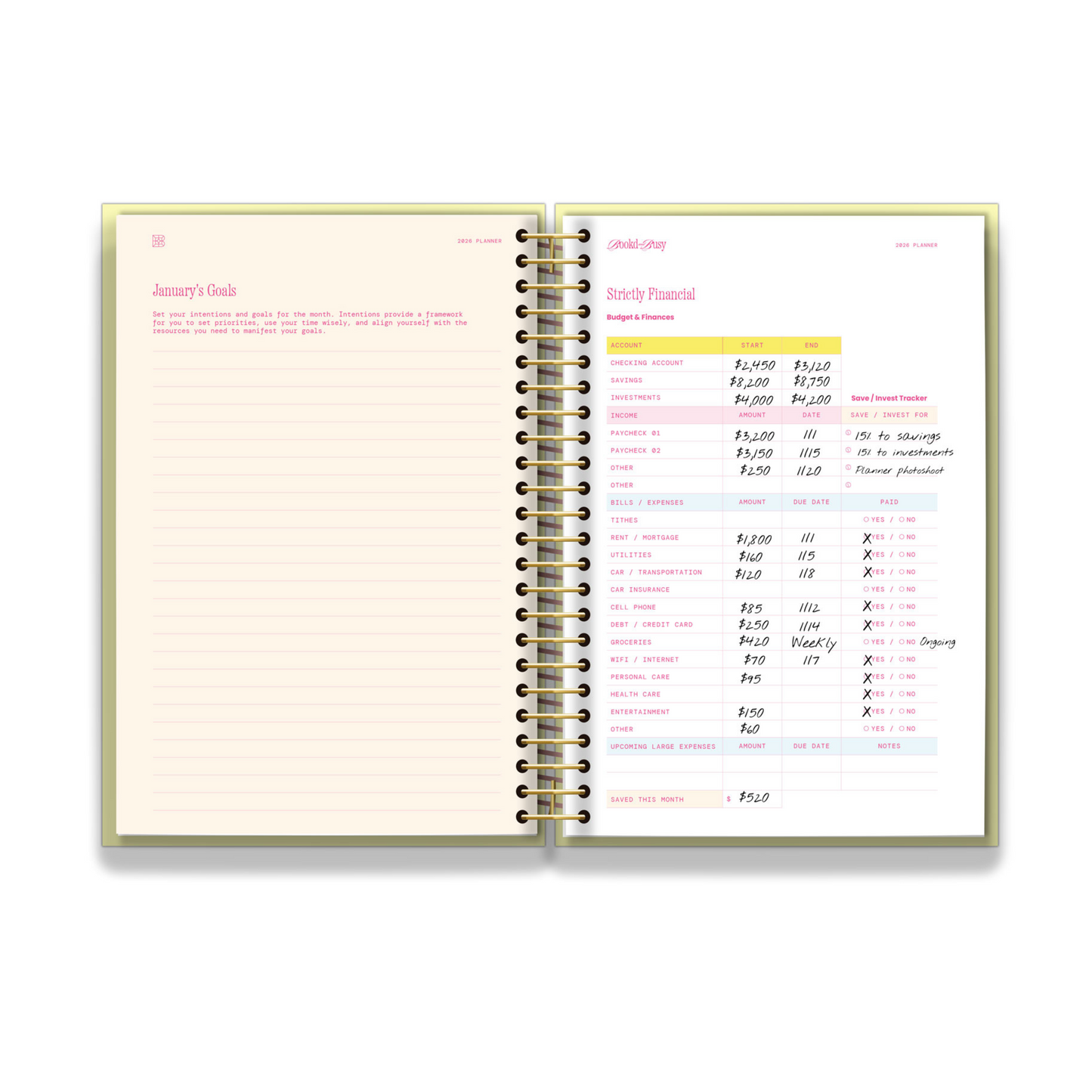 2026 Book'd & Busy Planner Kit