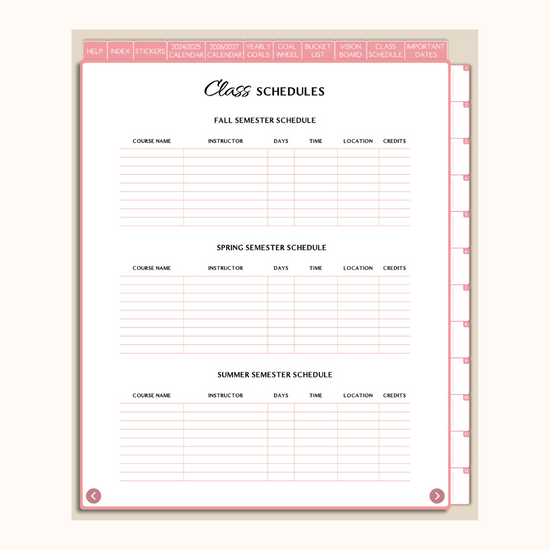 Undated Book'd Academic Digital Planner