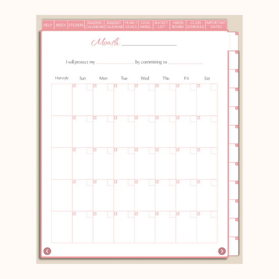 Undated Book'd Academic Digital Planner