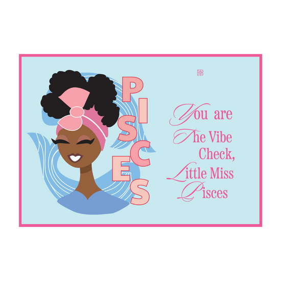 Little Miss Pisces Digital Greeting Card