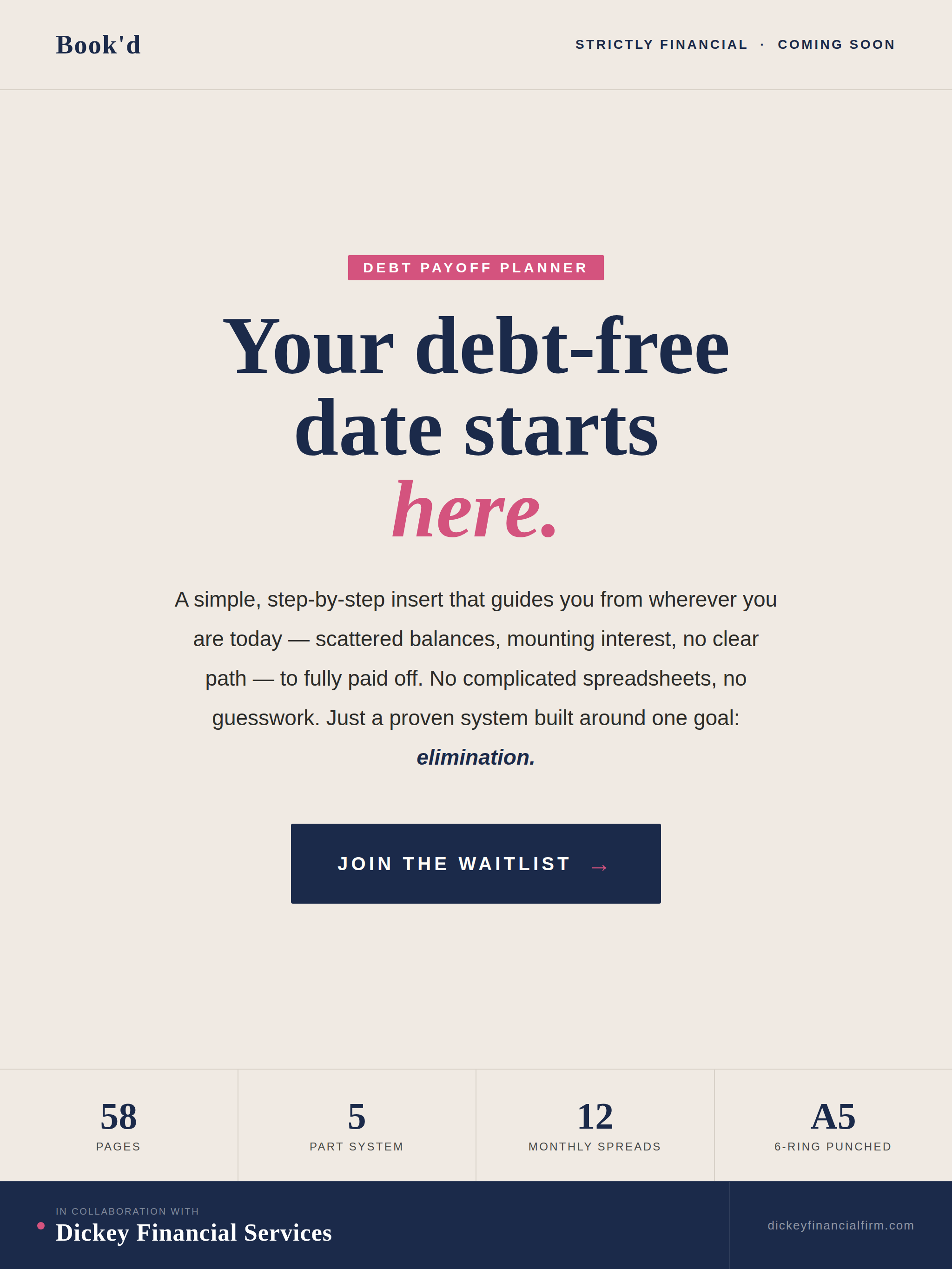 Strictly Financial: Debt Payoff Insert