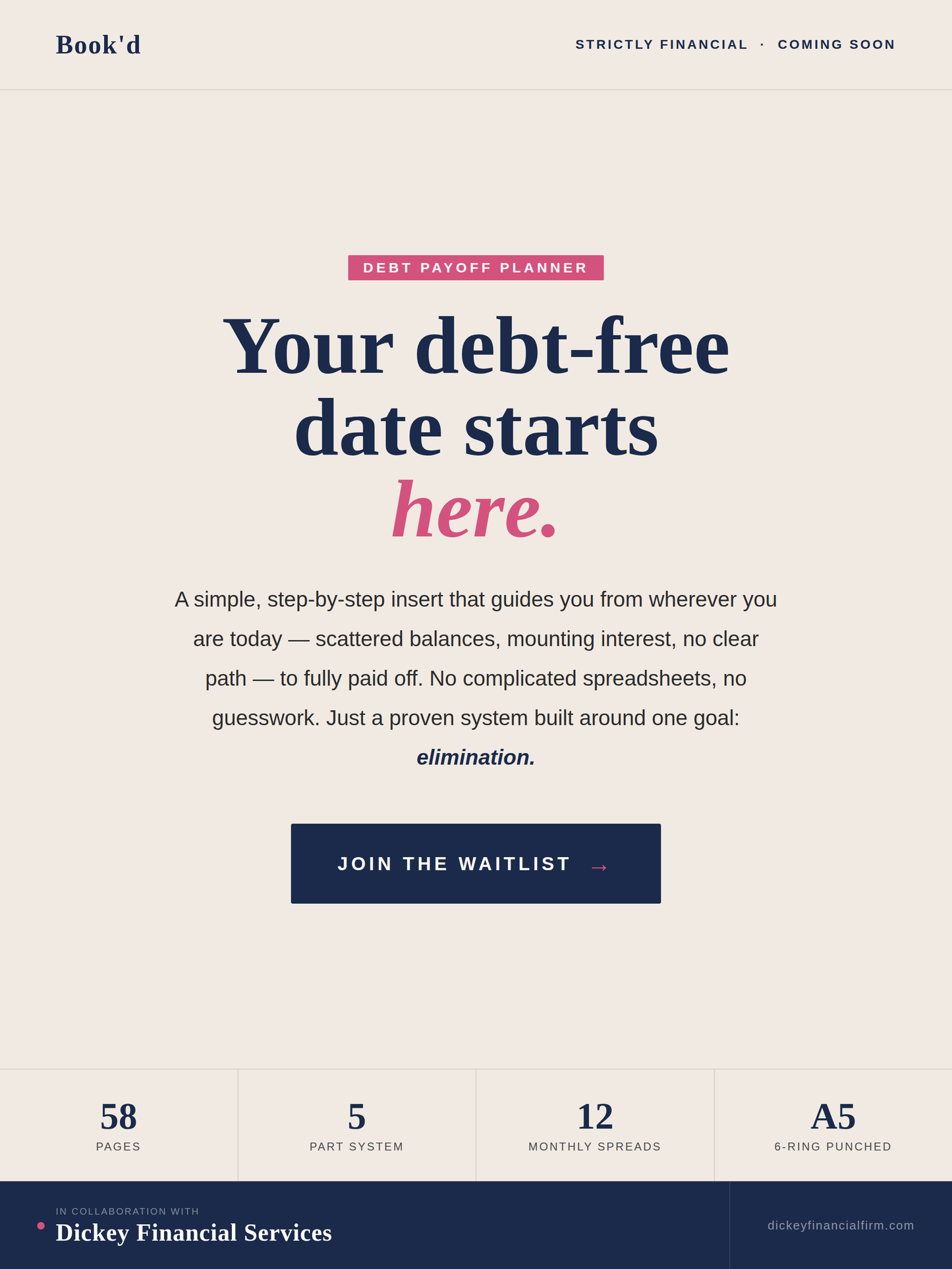 Strictly Financial: Debt Payoff Insert